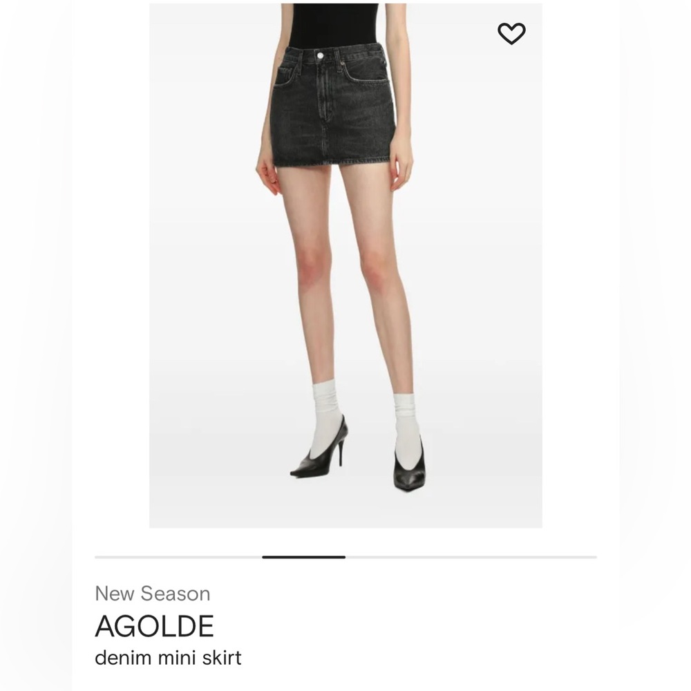 AGOLDE Black Denim Mini Skirt